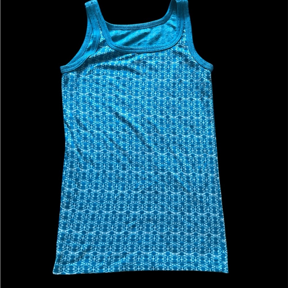 Blue Patterned Tank Top
